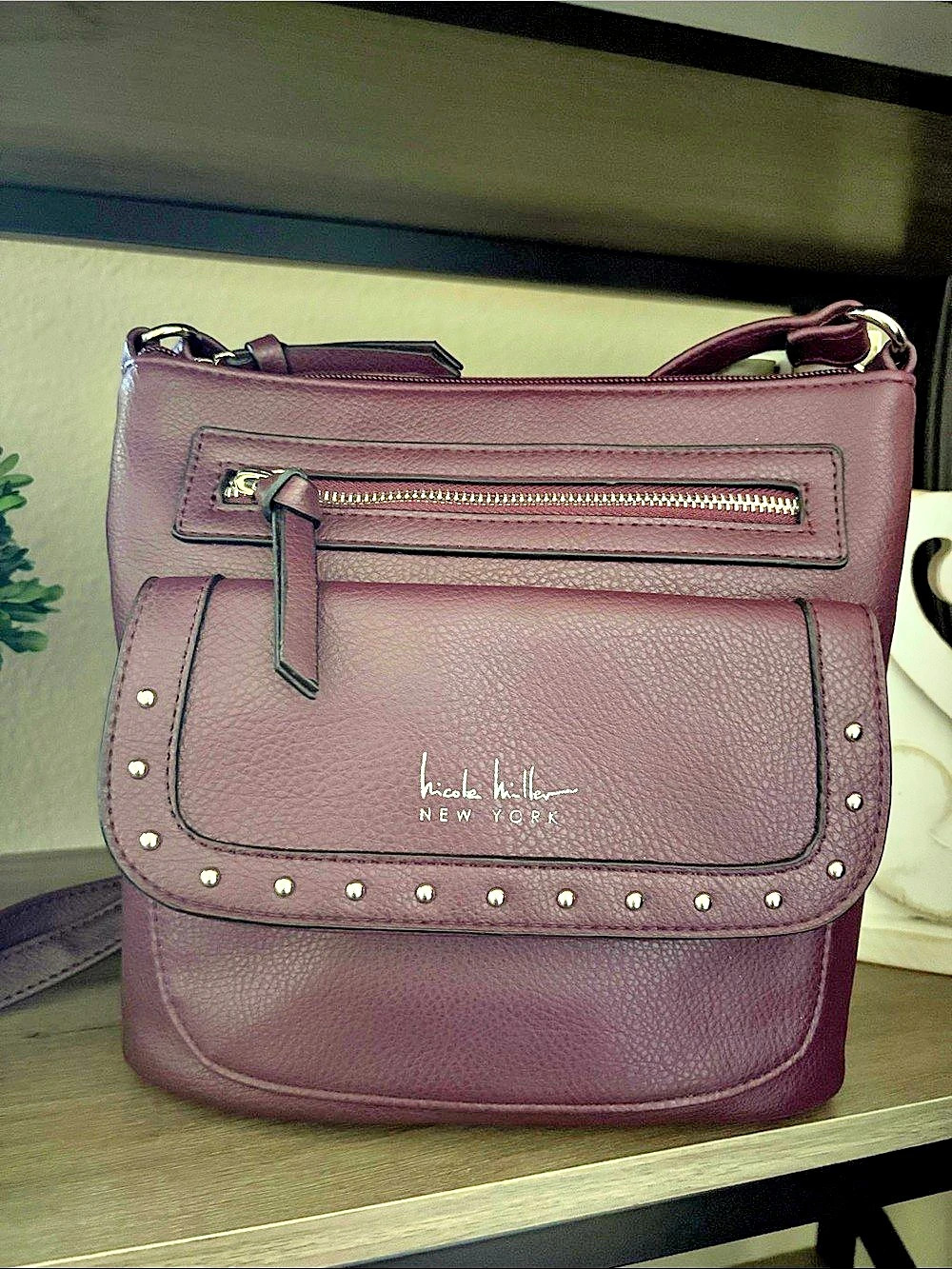 Nicole Miller Plum Crossbody Bag